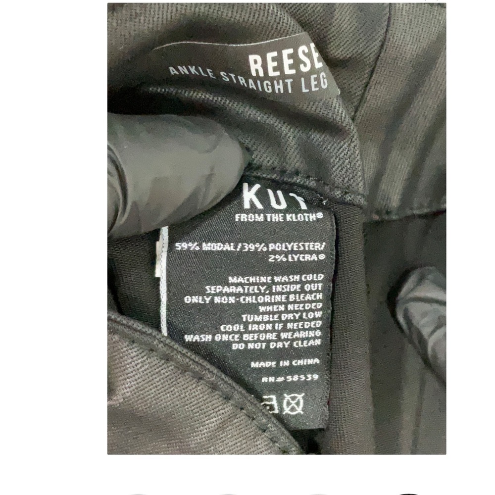 Kut from the Kloth Reese Straight Leg Pants Womens 6P Black Coated Ankle NEW - Picture 5 of 5
